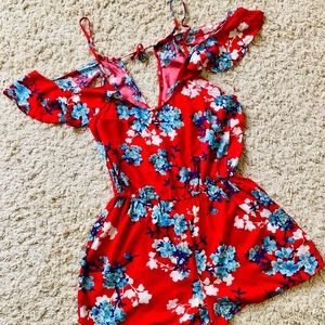 Bebop Floral Cold Shoulder Romper